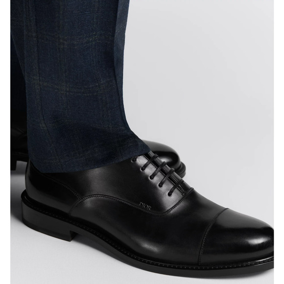 Dior Embassy Oxford Loafer Black Calfskin Leather Flat Lace Up Dress Shoes 45 12 - Picture 7 of 16